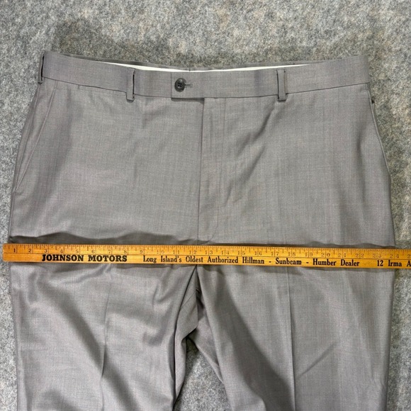 BRAGGI BY LOUIS RAPHAEL Mens Light Grey Dress Pants 40x32 Flat Front Classic Fit - Picture 15 of 15